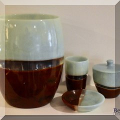 D53. 4-Piece plastic green and brown bath set by Croscill. - $22